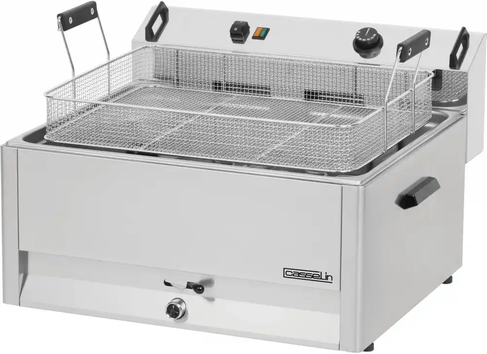 Uitverkoop Friteuse - Elektrisch - Koudezone - Bakkerij Vis en Oliebollen - 30 liter - 400V - 15kW - 670x650x(h)370mm