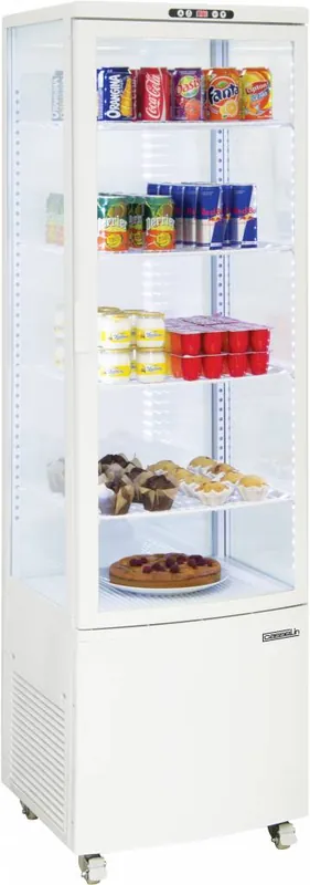 Beste Prijs Koelvitrine - Wit - 235 liter - Met Wielen - 52x48x(h)170cm