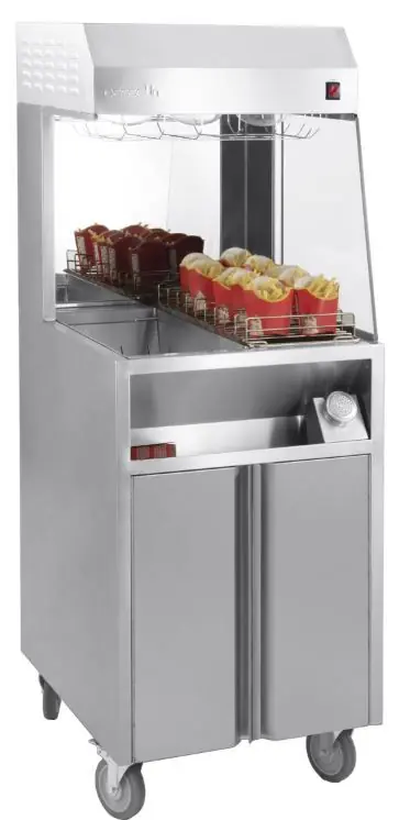 Frites Warmhoudunit - 9 Rekjes - 900W - 600x700x1500(h)mm Laatste Versie