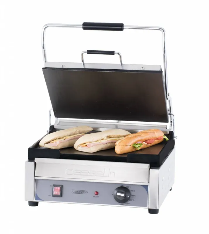 Betaalbaar Panini Grill Premium GRAND - Glad/Glad - RVS - 2,4kW - 425x580x265(h)mm