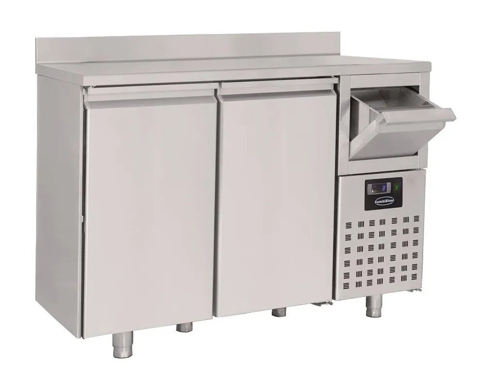 Beste Prijs Koelwerkbank RVS 2 Deurs - Met Koffie Afkloplade - 550 Liter - 1580x600x(H)1050mm