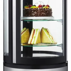 Roterende Gebaksvitrine - 3 Roosters - 72 Liter - 450x450x(H)983mm Favoriet