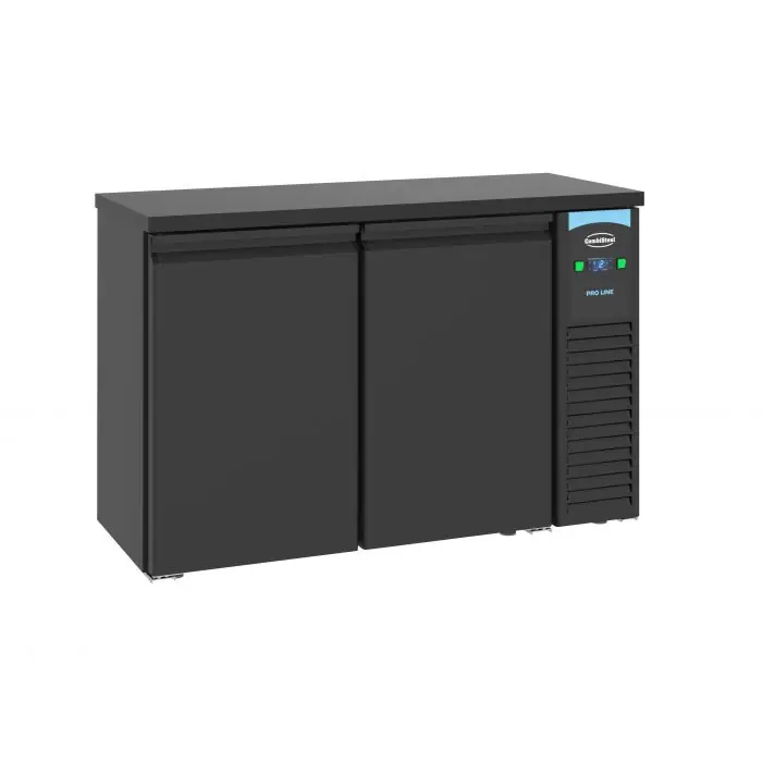 Barkoelkast Zwart - 2 Blinde Deuren - 320 Liter - 1380x550x(H)950mm Beste Prijs