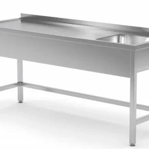 Laatste Versie RVS Spoeltafel + Spoelbak Rechts + Spatrand 400x400x250(h) 1200(b)x700(d)x885(h)mm
