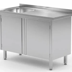Werkkast 700(b)x600(d)x885(h)mm + Spoelbak 400x400x(h)250 (links) + 2 Klapdeuren Heavy Duty Laatste Kans