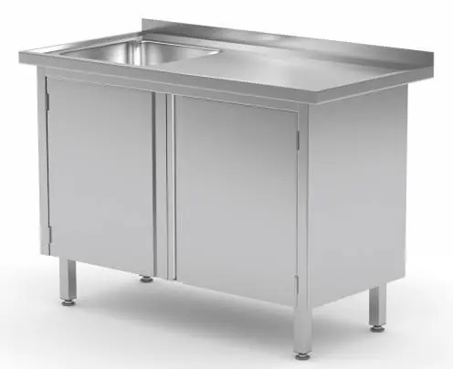 Werkkast 700(b)x600(d)x885(h)mm + Spoelbak 400x400x(h)250 (links) + 2 Klapdeuren Heavy Duty Laatste Kans