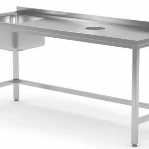 Spoeltafel 1000(b)x700(d)x885(h)mm + Spoelbak (links) 500x400x250(h) + Gat Verwerking/Afval Beperkte Voorraad