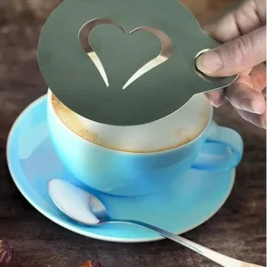 Op = Op 2 koffiesjablonen - smiley en hart - 124x100mm