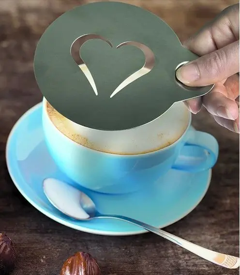 Op = Op 2 koffiesjablonen - smiley en hart - 124x100mm