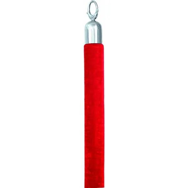 Beperkte Voorraad Afzetkoord Chroom Rood Velours - 1.5 meter - DELUXE