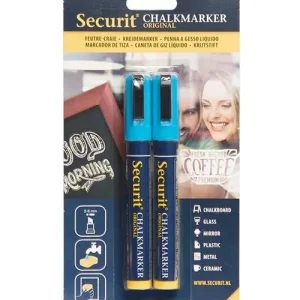 Gereduceerde Prijs Set van 2 Medium Krijtstiften - Blauw - 2-6mm