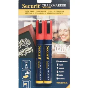 Set van 2 Medium Krijtstiften - Rood - 2-6mm Betrouwbaar