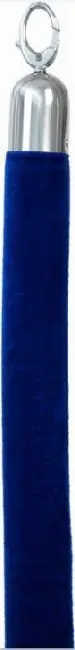 Voordeelprijs Afzetkoord Chroom Blauw Velours - 1.5 meter - DELUXE