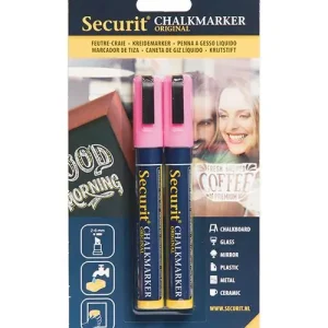 Gecertificeerd Set van 2 Medium Krijtstiften - Roze - 2-6mm