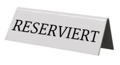 Tafelstandaard 'Reserviert' - Wit Acryl - Per 5 Stuks Bestel Nu