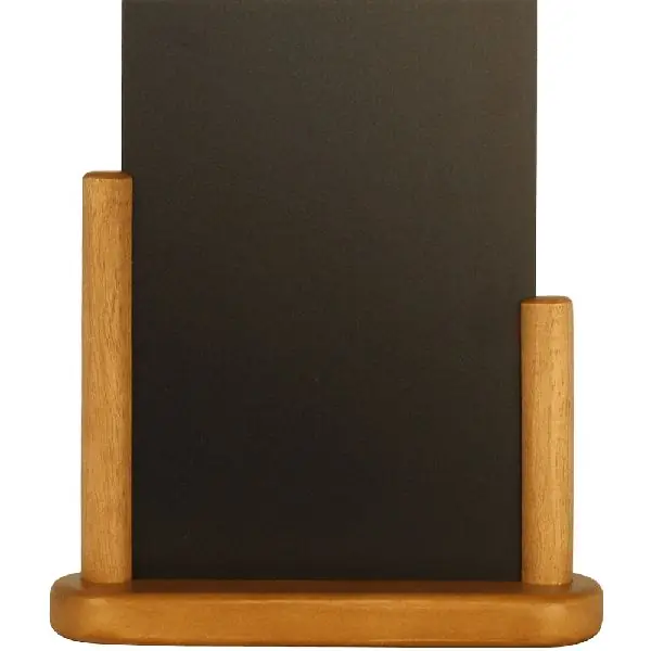 Lage Prijs Tafelkrijtbord Elegant - Teakhouten Afwerking - Formaat A6 - 150x210mm