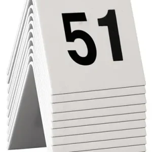 Tafelnummers 51-60 - Wit Acryl, Zwart Cijfer Goedkoop