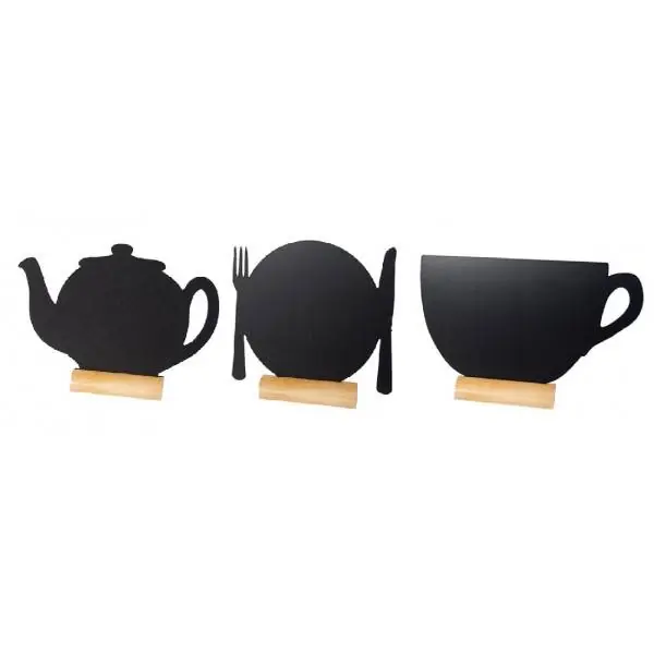 Tafelkrijtbord Wood Silhouet Mix 3 stuks Incl. Krijtstift Nieuw