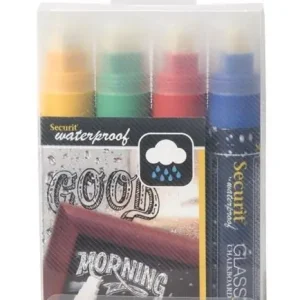 Waterproof Krijtstiften Blauw, Rood, Groen, Geel - 7-15mm - 4 Stuks Merkproduct