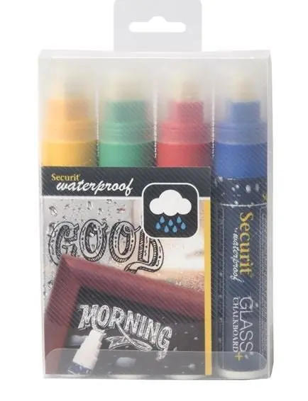 Waterproof Krijtstiften Blauw, Rood, Groen, Geel - 7-15mm - 4 Stuks Merkproduct