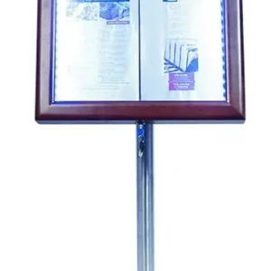 Populair Menukast met Ledverlichting - Houten stijl Donker Bruin - 4xA4