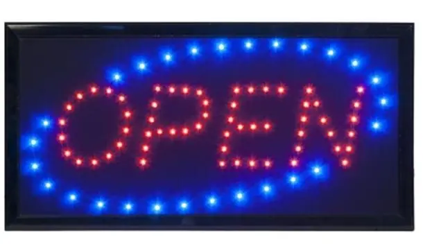 Hoge Kwaliteit LED Bord 'OPEN' - 48x24x2cm