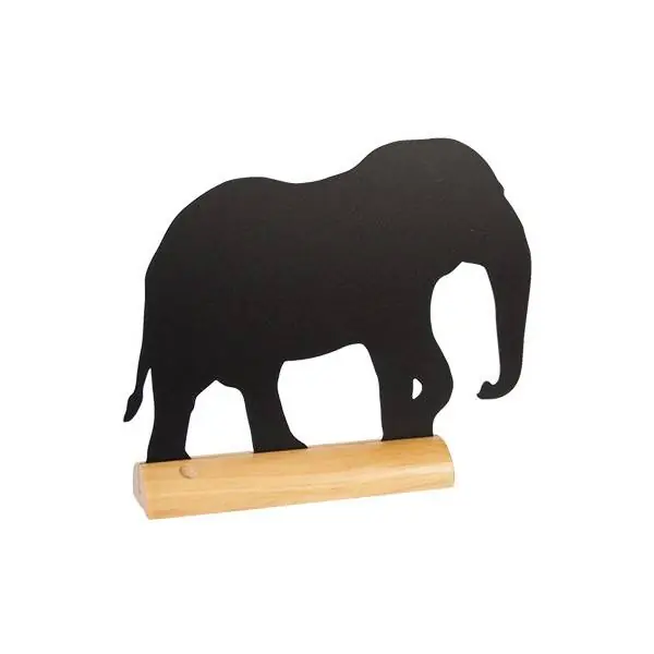 Tafelkrijtbord Wood Silhouet Olifant Incl. Krijtstift Exclusieve Aanbieding