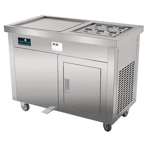 Actieprijs IJsteppanyaki RVS met Garneerunit 6x GN1/9 - Digitaal - 230V/1500W - 1160x640x960(h)mm