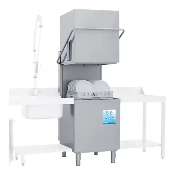 Gereduceerde Prijs Doorschuifvaatwasser - 50x50cm - 90 of 150 seconden - Naglansdoseerder - 400V