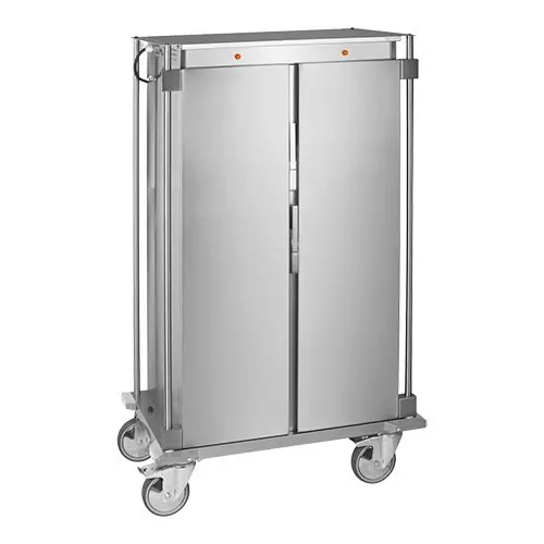 Exclusieve Aanbieding Voedseltransportwagen RVS - Voorzien van Duwbeugel en Zwenkwielen - 16x1/1GN - 51x67x(H)165cm