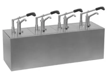 Superprijs Hendel bediende sausdispenser - roestvrij staal - 4x1/6GN-200mm