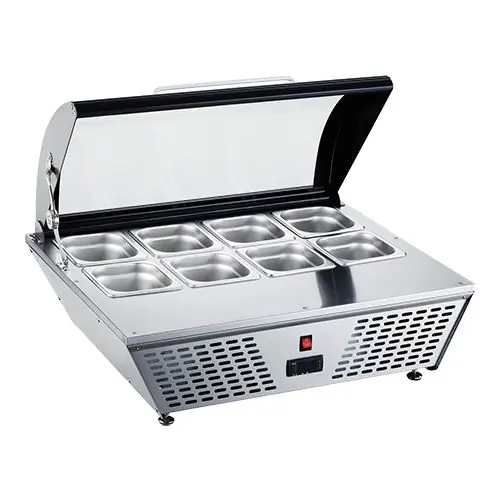 Opzetkoelvitrine RVS - 1/1GN / 1/3 GN - Thermostatisch Regelbaar - 77x62x(H)33cm Betaalbaar
