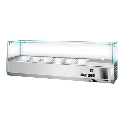 Opzetkoelvitrine - 5x 1/4 GN - 120x34x(H)44 cm Bestseller