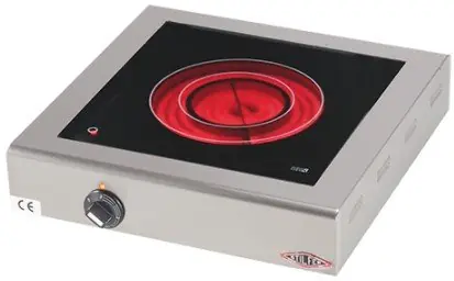 Keramisch elektrisch fornuis - Roestvrij staal - 1 veld - 2,1 kW - 11(h)x42x42cm Beste Prijs
