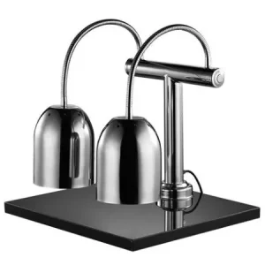 Gecertificeerd Dubbele Warmhoudlamp Chroom - Tafelmodel met Plateau 50x45cm - met Schakelaar - 650(h)mm