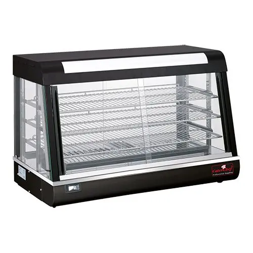 Voedselverwarmende vitrinekast - Zwart - 82x32/34/36cm Alleen Vandaag