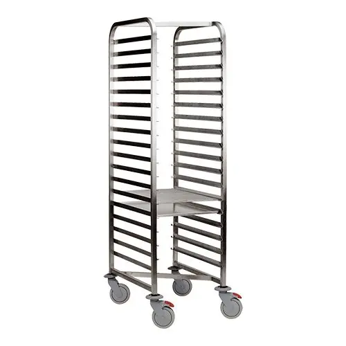 Plankenwagen - Roestvrij staal - 4 zwenkwielen - 18x60x40cm Aanbieding
