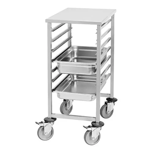 Plankenwagen - Roestvrij staal - 4 zwenkwielen - 7xGN1/1 Goedkoop