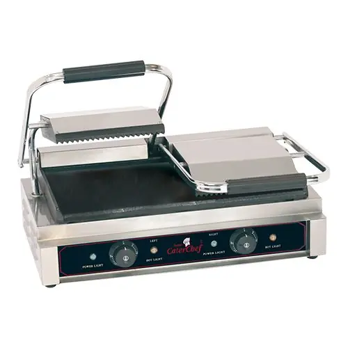 Dagaanbieding Contactgrill Dubbel Compact Geribd/Glad - 57x40x21(h) - 3600W