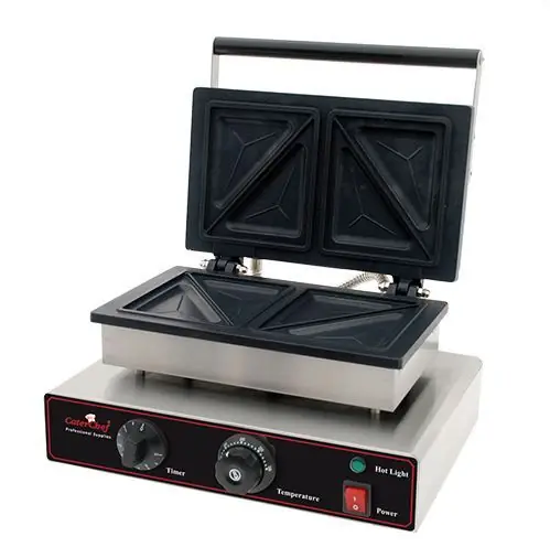Koopje Tosti Apparaat Professioneel - Split RVS met een tijdklok - 34x39x(H)25cm - 1550W