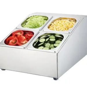 Bargarneerunit RVS - 345x430x(H)250mm - 4x 1/6 GN Tijdelijk Beschikbaar