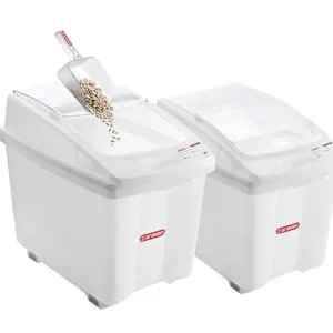 Voorraadcontainer Polyethyleen Wit - Verrijdbaar - 670x420x(H)560mm - 80 Liter Uitverkoop