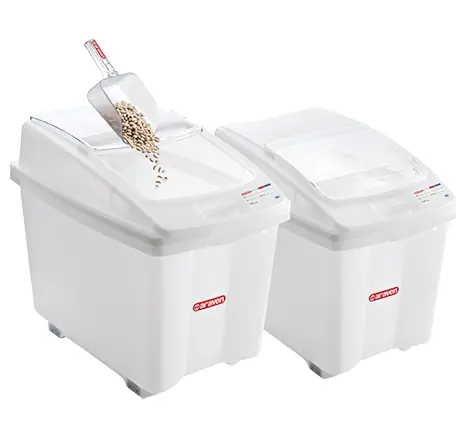 Voorraadcontainer Polyethyleen Wit - Verrijdbaar - 670x420x(H)560mm - 80 Liter Uitverkoop