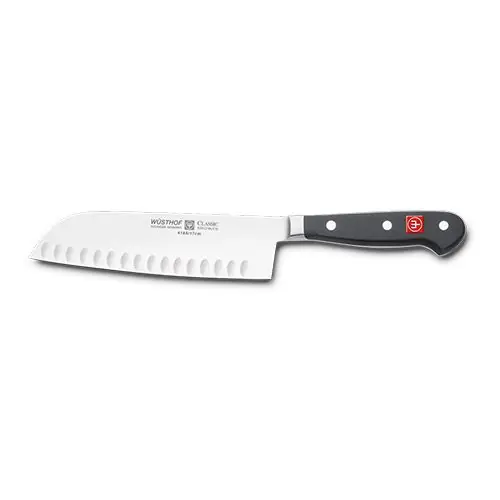 Shop Nu Japans koksmes - 17cm - met kuiltjes - Wusthof - Dreizack "Classic"