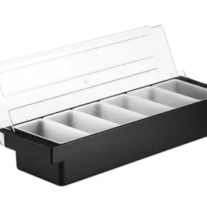 Nu Kopen Cocktail Ingredientenbak Kunststof - 6 Inzetbakjes - 500x160x(H)100mm