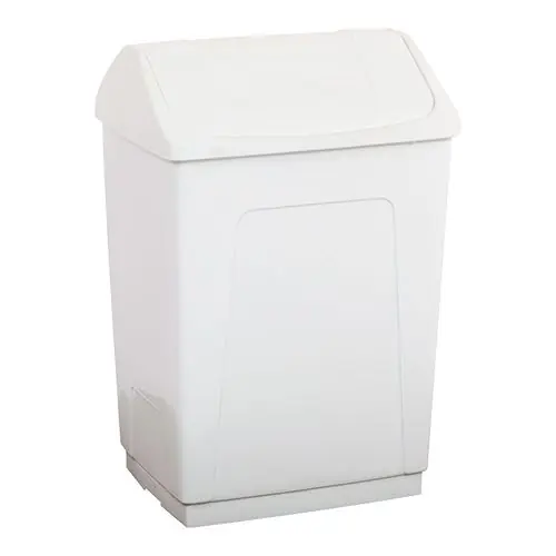 Hete Deal Afvalcontainer - kunststof - Draaideksel - Wit - 55L