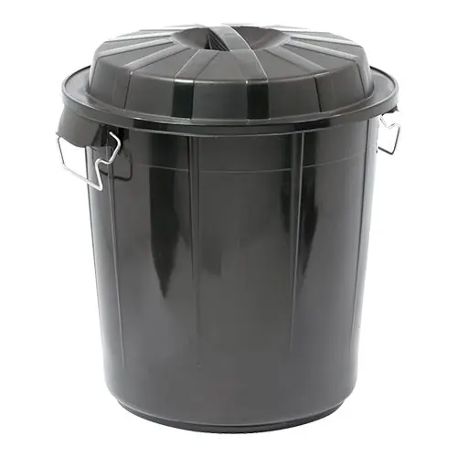 Abfallbehälter mit Deckel | Kunststoff | Schwarz | 50L Gecertificeerd