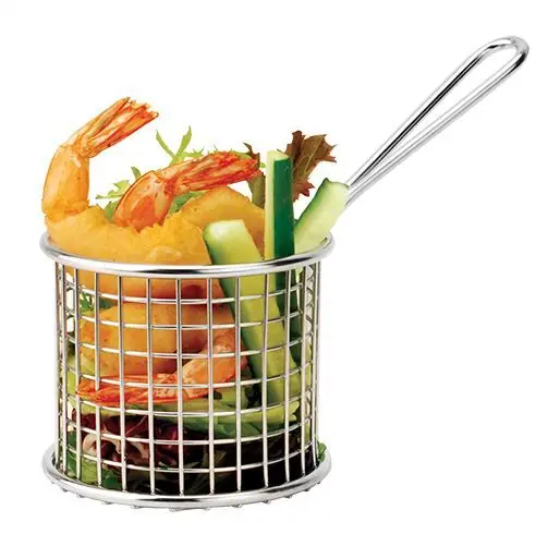 Food Presentatie Mand Mini RVS - Rond - 9cm Merkproduct