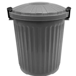 Afvalvat met Deksel Grijs - Ø420x(H)480mm - 43 Liter Direct Verzonden