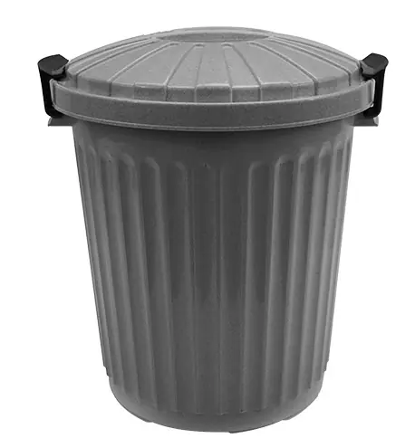 Afvalvat met Deksel Grijs - Ø420x(H)480mm - 43 Liter Direct Verzonden